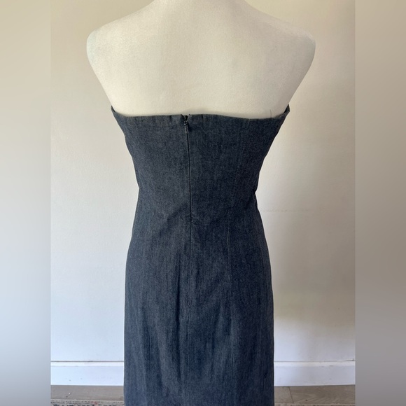 Polo Jeans Ralph Lauren 90s Vintage Y2K Strapless Denim Mini Dress Size 6 - Picture 6 of 10